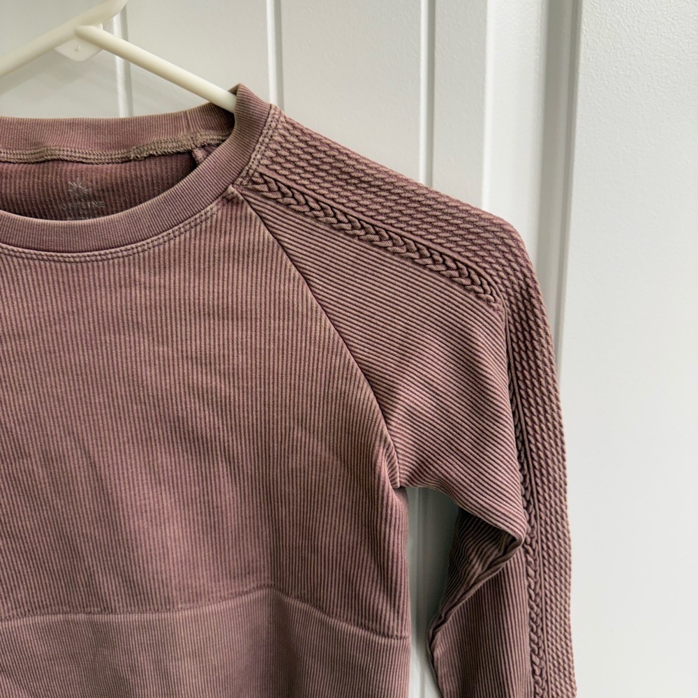 Aerie Offline Big Chill Ribbed Long Sleeve Crop Top sz XS - Picture 5 of 8